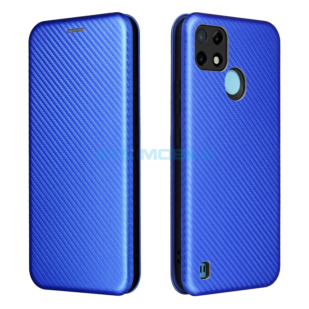 ATC-BOOK-REALC21YBL Pouzdro Magnetic Case Realme C21-Y (RMX3263), C25-Y (RMX3269) Carbon Fiber černé
