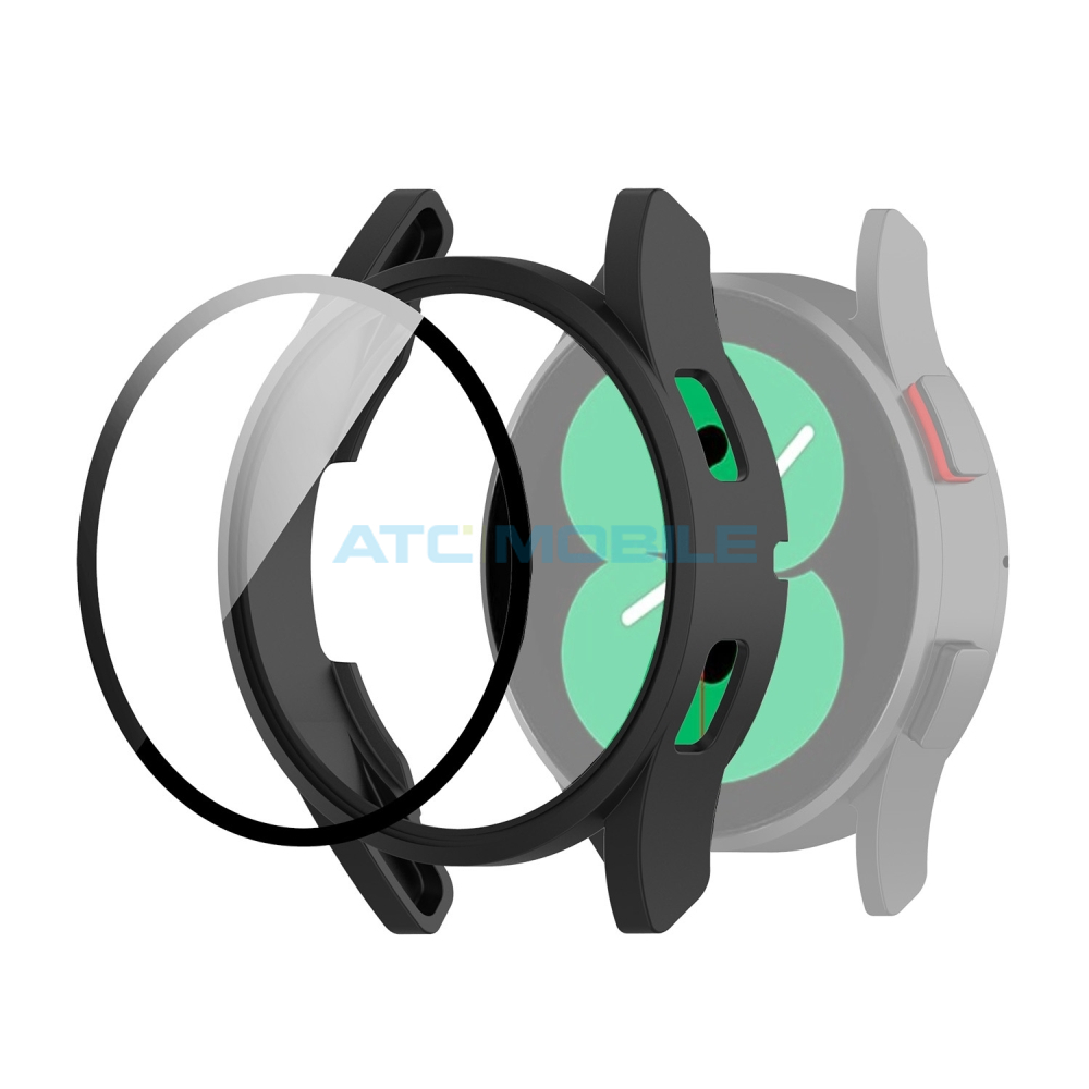 Přední ochranný kryt Samsung Galaxy Watch 4 (40mm) včetně ochranného skla černý Přední ochranný kryt Samsung Galaxy Watch 4 (40mm) včetně ochranného skla černý