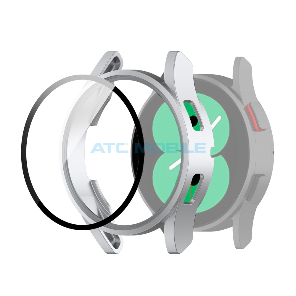 Přední ochranný kryt Samsung Galaxy Watch 4 (44mm) včetně ochranného skla stříbrný Přední ochranný kryt Samsung Galaxy Watch 4 (44mm) včetně ochranného skla stříbrný