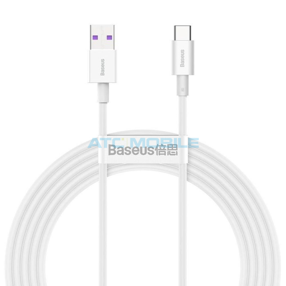 Kabel Baseus Superior USB / USB-C bílý (66W, 2m) Kabel Baseus Superior USB / USB-C bílý (66W, 2m)