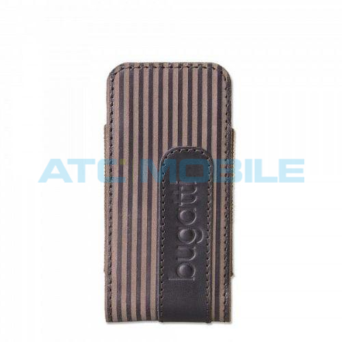Pouzdro Bugatti TWIN striped, kožené, vel. L (12,6 x 7,0 cm) hnědé s proužkem Pouzdro Bugatti TWIN striped, kožené, vel. L (12,6 x 7,0 cm) hnědé s proužkem