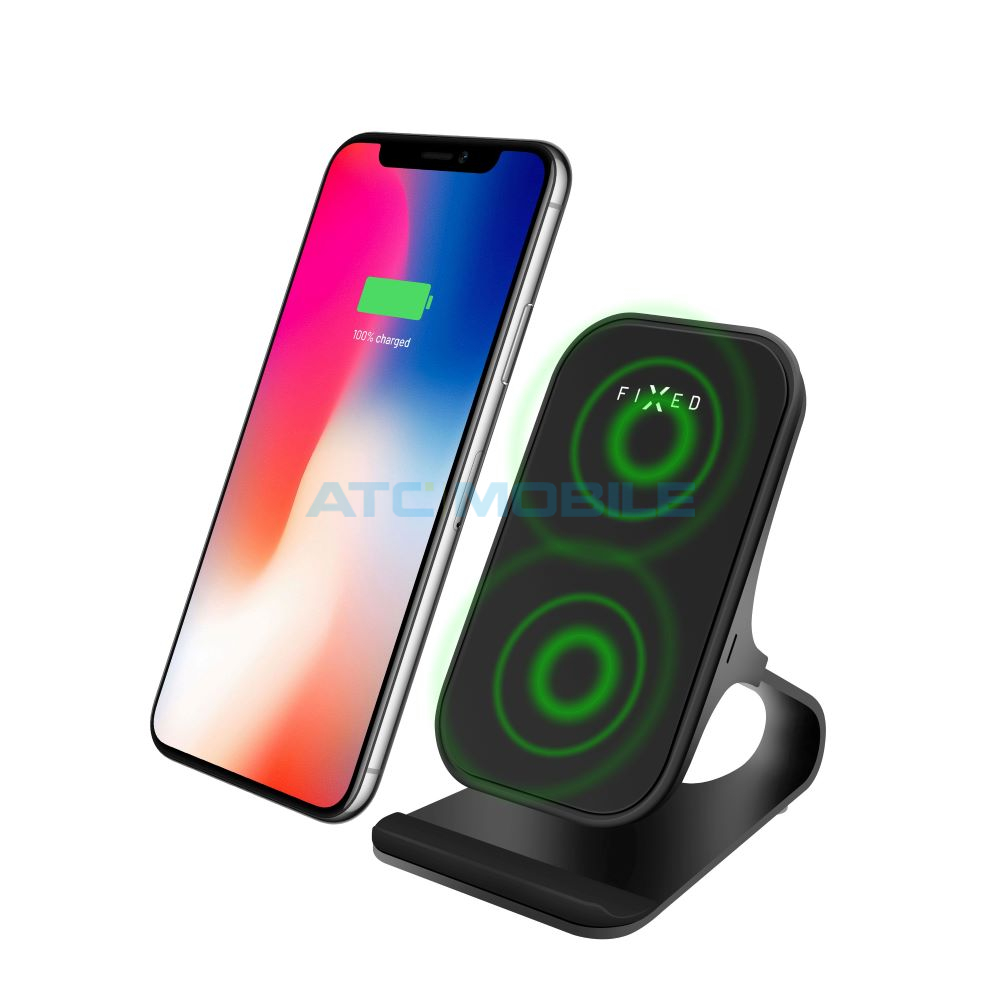 Stojánek s rychlým bezdrátovým nabíjením FIXED Frame Wireless 15W, černý Stojánek s rychlým bezdrátovým nabíjením FIXED Frame Wireless 15W, černý