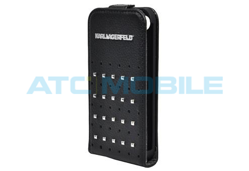 iPhone 4/4S pouzdro Karl Lagerfeld Trendy - otevírací s cvočky černé iPhone 4/4S pouzdro Karl Lagerfeld Trendy - otevírací s cvočky černé