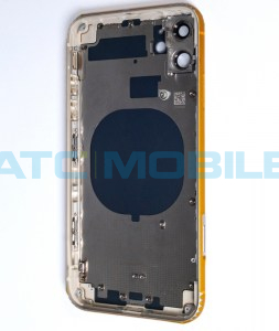 iPhone 11 zadn&iacute; kryt (sklo) s logem, r&aacute;mem b&iacute;l&yacute; včetně drž&aacute;ku SIM a tlač&iacute;tek, EU verze (OEM)