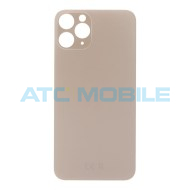 iPhone 11 Pro zadn&iacute; kryt (sklo) zlat&yacute; s logem (OEM) - EU, Big Hole