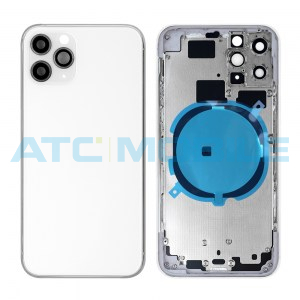 iPhone 11 Pro zadn&iacute; kryt (sklo) s logem, r&aacute;mem b&iacute;l&yacute; včetně drž&aacute;ku SIM a tlač&iacute;tek, EU verze