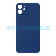 iPhone 12 zadn&iacute; kryt (sklo) modr&yacute; s logem (OEM) - Big Hole
