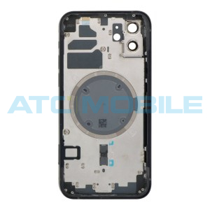iPhone 12 zadn&iacute; kryt (sklo) s logem, r&aacute;mem čern&yacute; včetně drž&aacute;ku SIM a tlač&iacute;tek, EU verze (OEM) + magn