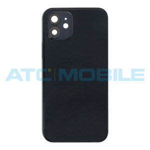 iPhone 12 zadn&iacute; kryt (sklo) s logem, r&aacute;mem čern&yacute; včetně drž&aacute;ku SIM a tlač&iacute;tek, EU verze (OEM) + magn