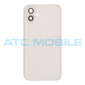 iPhone 12 zadn&iacute; kryt (sklo) s r&aacute;mem b&iacute;l&yacute; včetně drž&aacute;ku SIM a tlač&iacute;tek, EU verze (OEM) + magnety