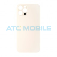 iPhone 12 Pro Max zadn&iacute; kryt (sklo) zlat&yacute; s logem (OEM) - Big Hole