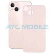 iPhone 13 zadn&iacute; kryt (sklo) růžov&yacute; s logem (OEM) - Big Hole