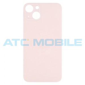iPhone 13 zadn&iacute; kryt (sklo) růžov&yacute; s logem (OEM) - Big Hole
