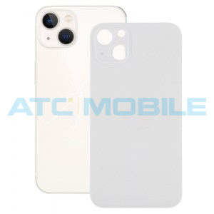 iPhone 13 zadn&iacute; kryt (sklo) b&iacute;l&yacute; (Starlight) s logem (OEM) - Big Hole