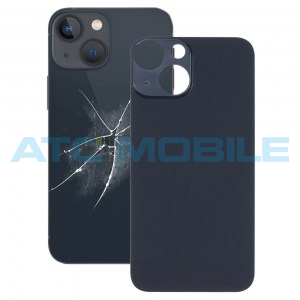 iPhone 13 Mini zadn&iacute; kryt (sklo) čern&yacute; (Midnight) s logem (OEM) - Big Hole