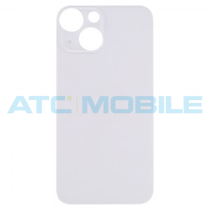iPhone 13 Mini zadn&iacute; kryt (sklo) b&iacute;l&yacute; (Starlight) s logem (Premium) - Big Hole