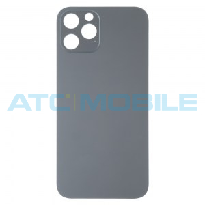 iPhone 13 Pro zadn&iacute; kryt (sklo) čern&yacute; (Graphite) s logem (OEM) - Big Hole