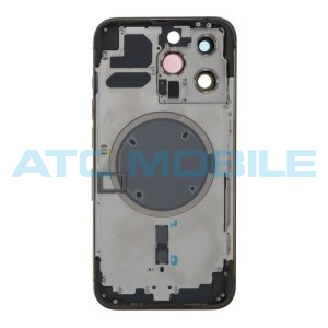 iPhone 13 Pro zadn&iacute; kryt (sklo) s logem, r&aacute;mem čern&yacute; včetně drž&aacute;ku SIM a tlač&iacute;tek, EU verze (OEM)
