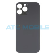 iPhone 14 Pro zadn&iacute; kryt (sklo) čern&yacute; s logem (OEM) - Big Hole