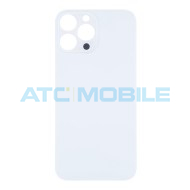 iPhone 14 Pro zadn&iacute; kryt (sklo) b&iacute;l&yacute; s logem (OEM) - Big Hole