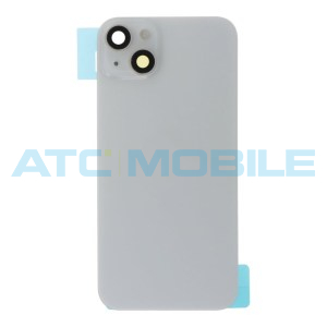 iPhone 14 Plus zadn&iacute; kryt (sklo) s logem, r&aacute;mečkem včetně magnetů, blesku, skl&iacute;ček kamer, b&iacute;l&yacute; (OEM)
