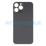 iPhone 14 Pro Max zadn&iacute; kryt (sklo) čern&yacute; s logem (OEM) - Big Hole