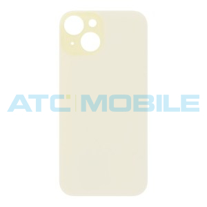 iPhone 15 zadn&iacute; kryt (sklo) žlut&yacute; s logem (OEM) - Big Hole