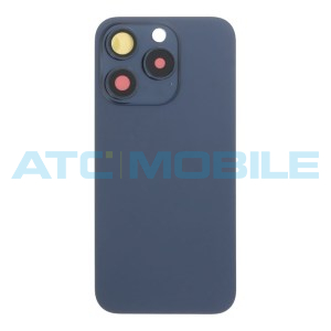 iPhone 15 Pro zadn&iacute; kryt s logem, r&aacute;mem včetně magnetů a skl&iacute;ček kamer modr&yacute; - Blue Titanium (OEM)