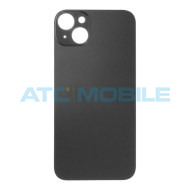 iPhone 15 Plus zadn&iacute; kryt (sklo) čern&yacute; s logem (OEM) - Big Hole