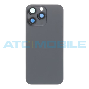 iPhone 15 Pro Max zadn&iacute; kryt s logem, r&aacute;mem včetně magnetů a skl&iacute;ček kamer čern&yacute; - Black Titanium (O