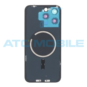 iPhone 15 Pro Max zadn&iacute; kryt s logem, r&aacute;mem včetně magnetů a skl&iacute;ček kamer modr&yacute; - Blue Titanium (OE