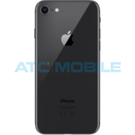 iPhone 8 Plus zadn&iacute; kryt (sklo) čern&yacute; s logem (Premium) - EU, Big Hole