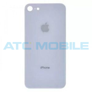 iPhone 8 zadn&iacute; kryt (sklo) b&iacute;l&yacute; s logem (Premium) - EU, Big Hole