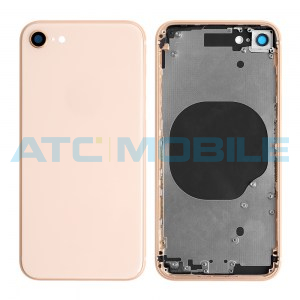 iPhone 8 zadn&iacute; kryt (sklo) s logem, r&aacute;mem zlat&yacute; včetně drž&aacute;ku SIM a tlač&iacute;tek, EU verze