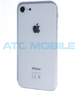 iPhone SE 2020 zadn&iacute; kryt (sklo) s logem, r&aacute;mem b&iacute;l&yacute; včetně drž&aacute;ku SIM a tlač&iacute;tek, EU verze (OEM)