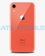 iPhone Xr zadn&iacute; kryt (sklo) kor&aacute;lově červen&yacute; s logem (Premium) - EU, Big Hole