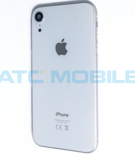 iPhone Xr zadn&iacute; kryt (sklo) s logem, r&aacute;mem b&iacute;l&yacute; včetně drž&aacute;ku SIM a tlač&iacute;tek, EU verze