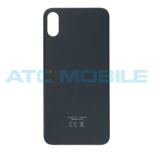 iPhone Xs zadn&iacute; kryt (sklo) čern&yacute; s logem (Premium) - EU, Big Hole