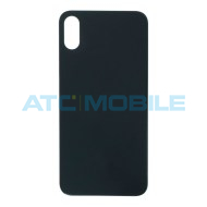 iPhone Xs zadn&iacute; kryt (sklo) čern&yacute; s logem (OEM) - EU, Big Hole