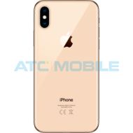 iPhone Xs zadn&iacute; kryt (sklo) zlat&yacute; s logem (OEM) - EU, Big Hole