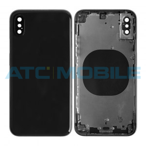 iPhone Xs zadn&iacute; kryt (sklo) s r&aacute;mem čern&yacute; včetně drž&aacute;ku SIM a tlač&iacute;tek, EU Verze 1:1