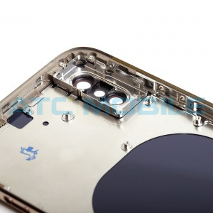 iPhone Xs zadn&iacute; kryt (sklo) s logem, r&aacute;mem zlat&yacute; včetně drž&aacute;ku SIM a tlač&iacute;tek, EU verze