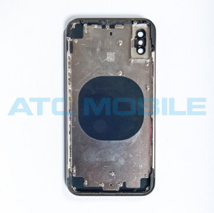 iPhone Xs Max zadn&iacute; kryt (sklo) s logem, r&aacute;mem čern&yacute; včetně drž&aacute;ku SIM a tlač&iacute;tek, EU verze