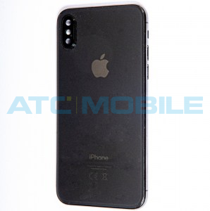 iPhone Xs Max zadn&iacute; kryt (sklo) s logem, r&aacute;mem čern&yacute; včetně drž&aacute;ku SIM a tlač&iacute;tek, EU verze