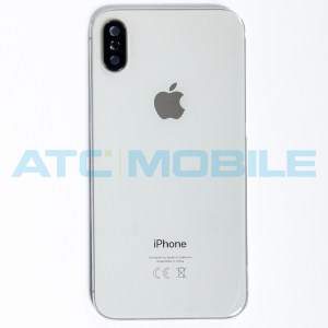 iPhone Xs zadn&iacute; kryt (sklo) s logem, r&aacute;mem b&iacute;l&yacute; včetně drž&aacute;ku SIM a tlač&iacute;tek, EU verze
