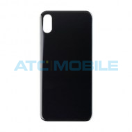 iPhone Xs Max zadn&iacute; kryt (sklo) čern&yacute; s logem (Premium) - EU