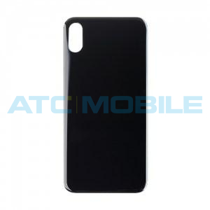 iPhone Xs Max zadn&iacute; kryt (sklo) čern&yacute; s logem (Premium) - EU