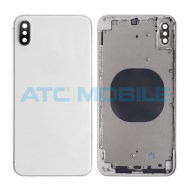 iPhone Xs Max zadn&iacute; kryt (sklo) s logem, r&aacute;mem b&iacute;l&yacute; včetně drž&aacute;ku SIM a tlač&iacute;tek, EU verze