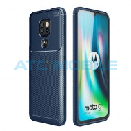 Shockproof Carbon Fiber kryt Motorola Moto G9 Play modr&yacute;