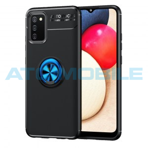 Ochrann&yacute; kryt Samsung Galaxy A02s (SM-A025) s koužkem čern&yacute;/modr&yacute;